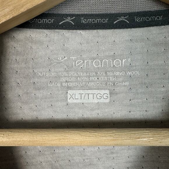 Terramar Mens Merino 2 Layer Long Sleeve Crewneck Base Layer Top Grey XL Tall - Picture 3 of 10